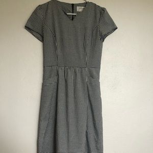 Black and White Gingham Midi Dress Xs